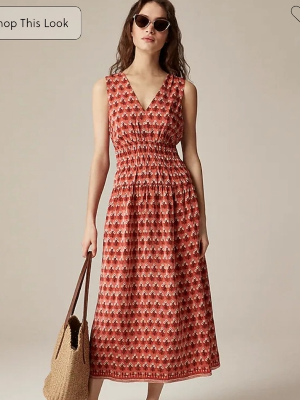 J. Crew Red Printed Maxi Dress